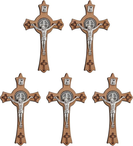 COTTVOTT Wooden Christian Jesus Cross/Orthodox Crucifix Charms Pendants for Rosary Necklace, DIY Jewelry Making Accessories Parts