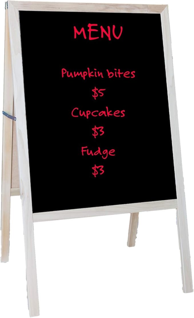 Flipside Products Marquee Easel, Natural Hardwood, White Dry Erase/Black Dry Erase, Menus, Announcements, Restaurants, Coffee Shops, Sale
