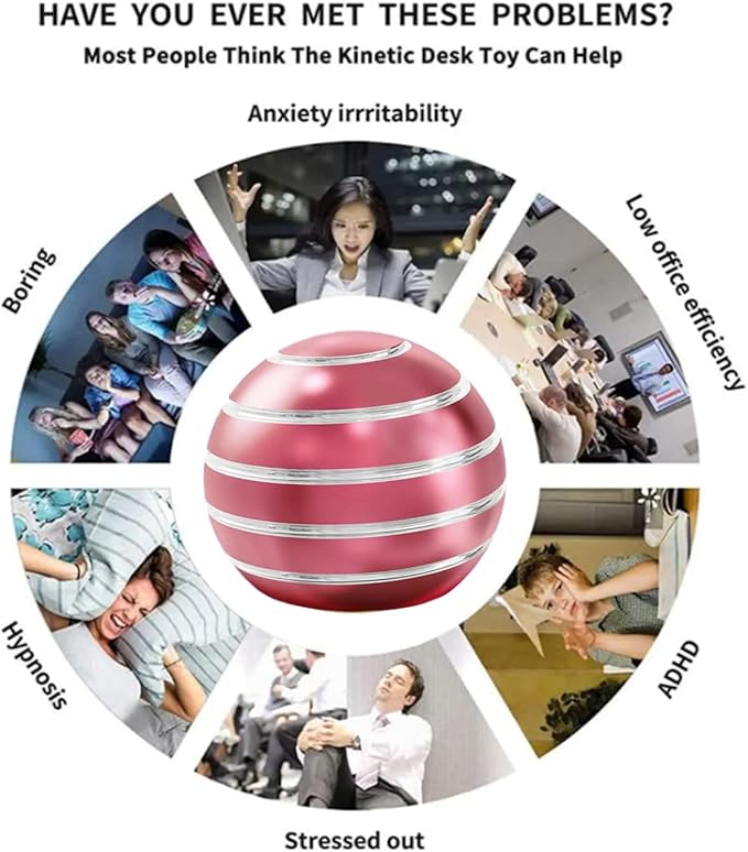 Fidget Toys, Kryfa 1.54" Kinetic Desk Toys, Desk Toys for Office for Adults, Fidget Sensory Toy for Kids for Party Favors, Stocking Stuffers, Easter Baskets (1.54", Pink)