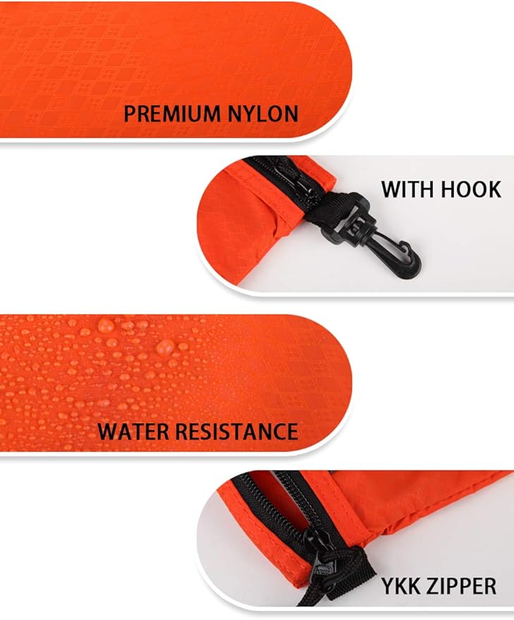 GOX Travel Toiletry Bag Carry On Zipper Pouch Cosmetic Kit Makeup Digital Bag Water Repellent Nylon (Orange)