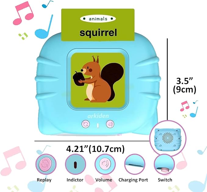 Talking Flash Cards for Toddler 1 2 3 4 Year Olds, Language Learning Toys, Pocket Speech Therapy Toys, Autism Toys, Montessori Toys with 224 Words, Children's Sensory Learning Educational Toys