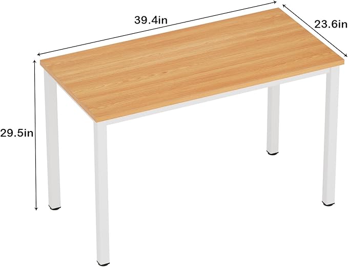 Need Computer Desk 39.4 inches Computer Table Writing Desk Workstation Office Desk, Teak White