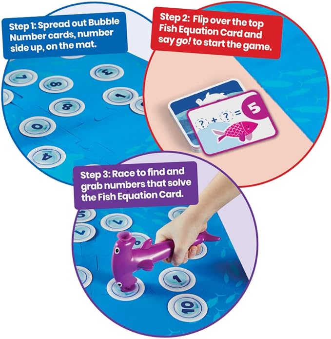 hand2mind Hammerhead Number Hunt! Math Game, Addition and Subtraction Games, Educational Board Games, Fun Games for Family Game Night, Kindergarten Learning Games for Kids Ages 5-7, Kids Learning Toys