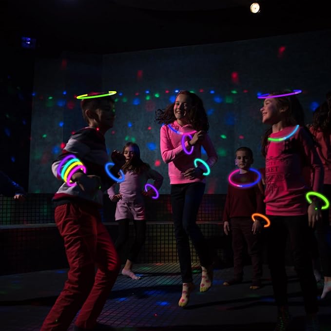 Glow Sticks Party Pack 8"-50,Light up Bracelets & Necklaces Accessories for Kids, Valentines Day Neon Glow in the Dark Party Favor Supplies Decorations for Birthday, Camping, Wedding, Dance Activities
