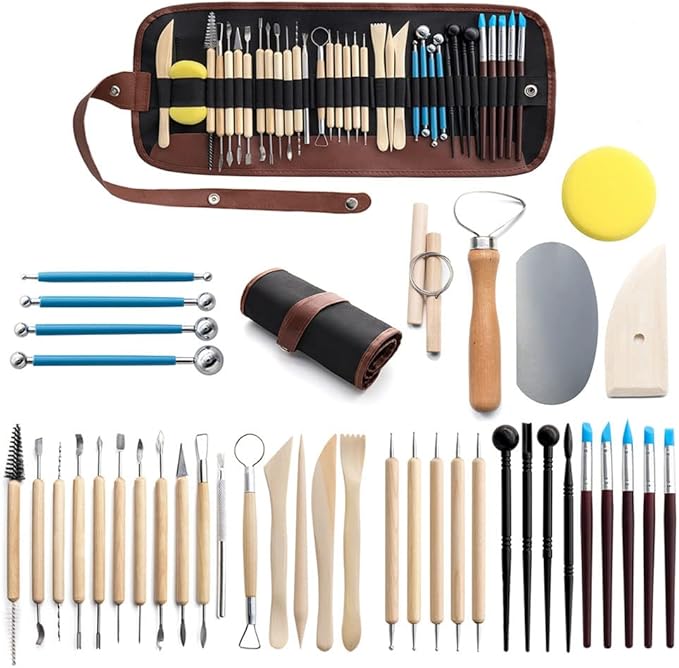 Clay Tools 40PCS Pottery Tools Clay Sculpting Tools Polymer Clay Tools Kit Ceramic Tools for DIY Handcraft Modeling Clay Carving Tools Set