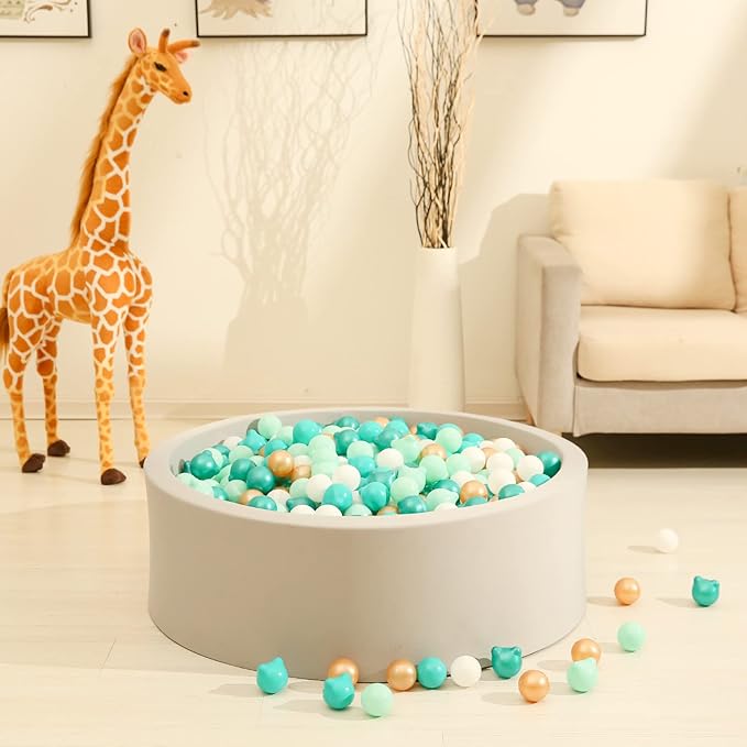 GOGOSO Bear Ball Pit Balls Shapes BPA Free Plastic Play Balls Crush Proof Kids Toddlers Baby Pastel Pelotas Toy Shaped Giant Friendship Bracelet