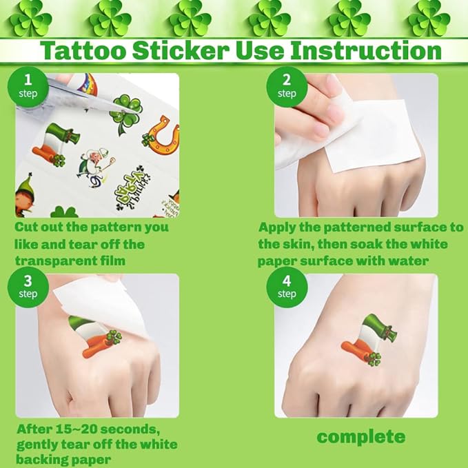 168Pcs St. Patrick's Day Party Favor Set, Include Green Beads Shamrock Necklace, Shamrock Shutter Shades Glasses, Tattoos, Mustache, Bracelets, Coins for Kids St Patrick's Day Party Accessories Decor