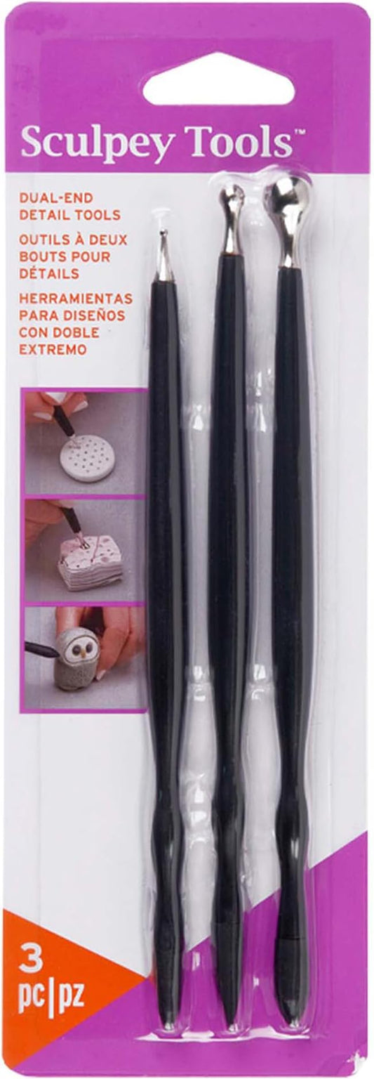 Sculpey Tools Dual End Tools Set, clay tools, use with multiple types of clay - polymer oven-bake clay, air dry and non dry, Great for projects from jewelry, home décor and more!