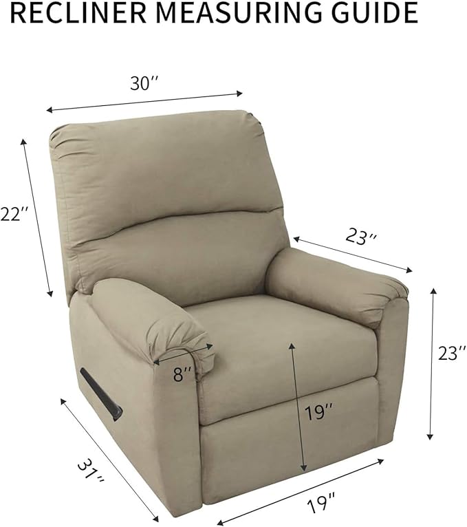 PureFit Reversible Quilted Sofa Cover, Water Resistant Slipcover Furniture Protector, Washable Couch Cover with Non Slip and Elastic Straps for Kids, Dogs, Pets (Recliner, Sage Green/Ivory)