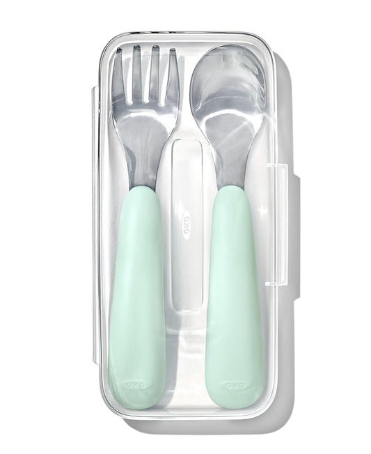 OXO Tot On-The-Go Fork and Spoon Set - Opal