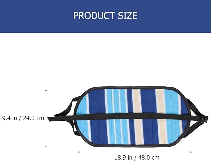 WRITWAA Portable Airplane Foot Hammock Travel Footrest 48X24Cm Blue Striped Footrest for Flight, Bus, Office, Home – Lightweight Hanging Foot Support for Long Trips and Air Travel