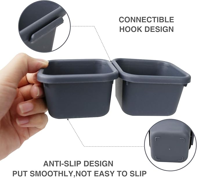 KeFanta 42 Pack Tool Box Organizer Tool Tray Dividers, Rolling Tool Chest Cart Cabinet Workbench Desk Drawer Organization and Storage for Hardware, Parts, Screws, Nuts, Small Tools Organization(Grey)