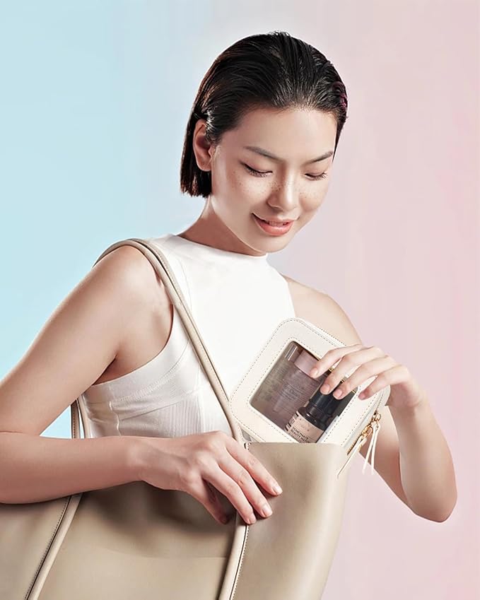 FFpaw Travel Clear Makeup Bag Set, TSA Approved Cosmetic Bag Case with Zipper Portable Makeup Pouch Toiletry Bag Women Traveling Cosmetic Organizer Storage Bag Car Organizer Car Essentials for Women