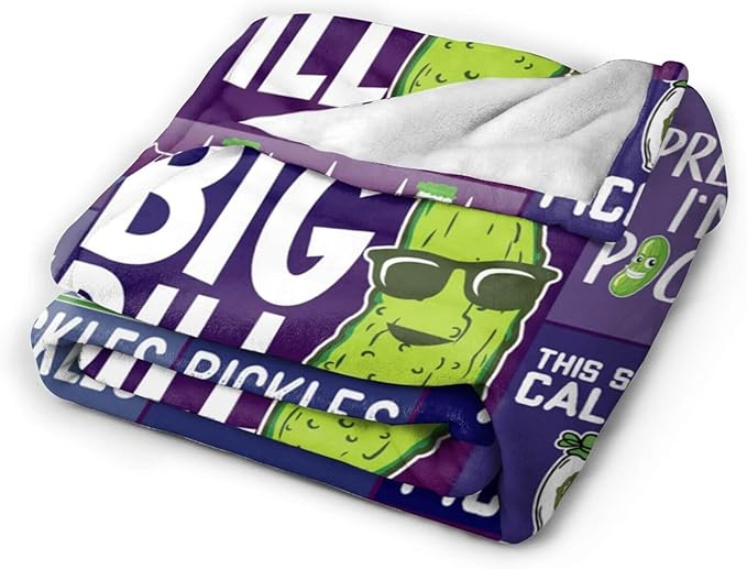 Pickle Blanket for Boys Girls, Cute Pickle Themed Design Printed Throw Blankets for Kids Lap, Chair, Warm Soft Cozy Blanket, 30"x 40"