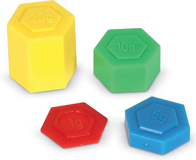 Learning Resources Hexagram Weights - Set of 54 Pieces, Ages 8+ Math Teacher Supplies, Math Learning Tools, Math Games for Kids