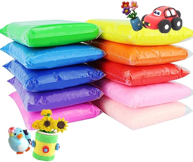 24 Colors Air Dry Clay Magical Kids Ultra Light Artist Studio Plasticine Toy Safe and Non-Toxic Modeling Clay