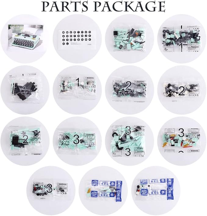 ENHANA Ideas Retro Typewriter Building Blocks Toys Model,STEM Building Idea Set,Best Nostalgic Gift for 6+ Year Old Kids or Adults,820PCS