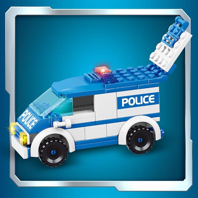 City Police Station Building Sets, 570pcs City Police Sets Toy Building Bricks Kit, Compatible with Lego，Gift for Boys 6-12