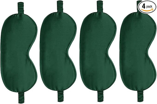 4PACK Sleep Masks Satin Eye Mask Silk Eyes Cover Silky Blindfold Blackout Eyeshade Soft Eyeshades Sleeping Covers Travel Nap
