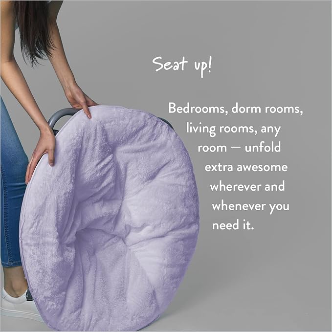 Urban Lifestyle Faux Fur Saucer Chair, Lavender