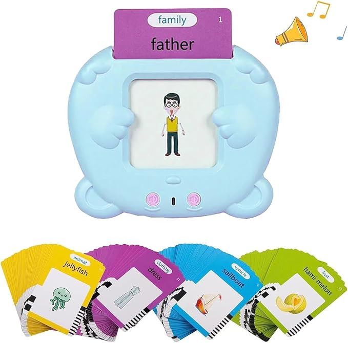RT&BS Talking Flash Cards for Toddlers, Montessori Toys Flash Cards, Speech Therapy Toys, Gift for Kids Children, 224 Sight Words Blue