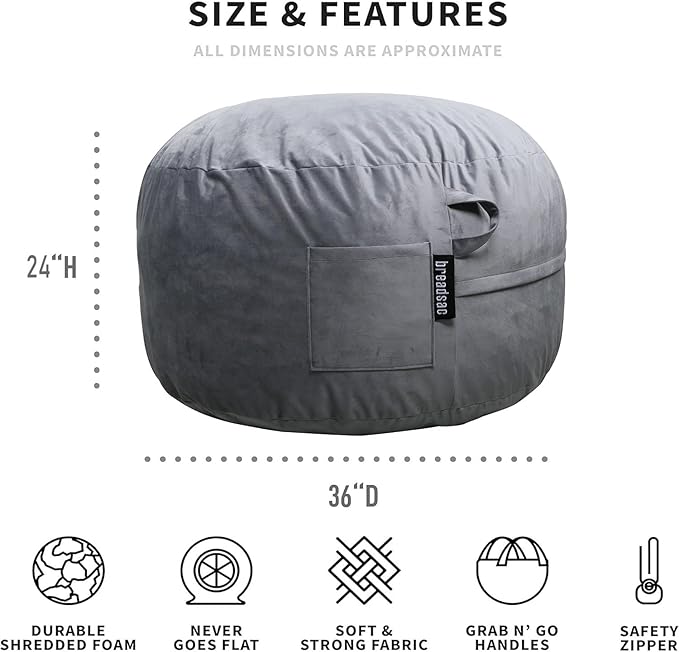 Bean Bag Chairs, Memory Foam Bean Bag Chair for Adults/Teens/Kids, High-Rebound Memory Foam Lazy Sofa Furniture for Living Room Bedroom College Dorm