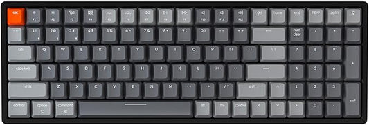 Keychron K4 Wireless Bluetooth/USB Wired Gaming Mechanical Keyboard, Compact 100 Keys 96% Layout RGB LED Backlit Gateron G Pro Red Switch N-Key Rollover, Aluminum Frame for Mac Windows, Version 2