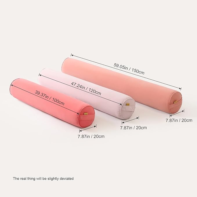 Body Pillow for Adults – Long Bolster Pillow for Bed, Round Cuddle Pillow, Full Support for Side Sleepers,39.37 x 7.87 Inches,Blush Pink