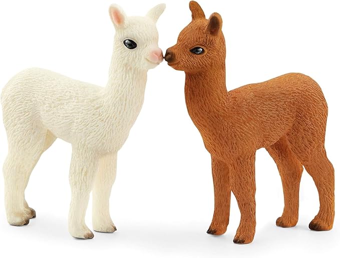 Schleich Farm World 4-Piece Alpaca Playset with Mother and Baby Alpacas - Educational and Durable Farm Animal Playset Figurines, Fun and Imaginative Play for Boys and Girls, Gift for Kids Ages 3+