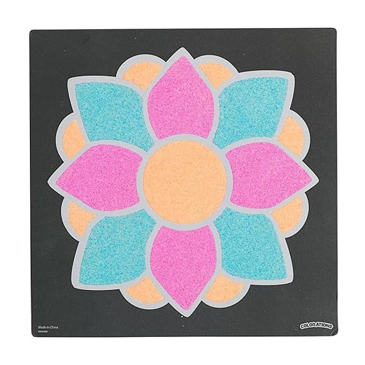 Colorations World of Art - India Rangoli, 6 Designs with Sand - Set of 12