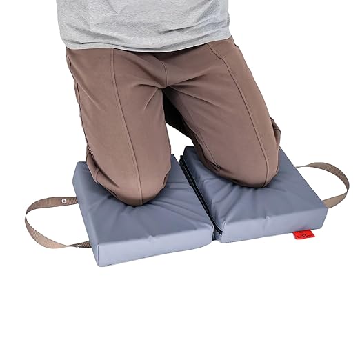 Extra Thick Soft Kneeling Pad for Men and Women, Waterproof Gardening Pads with Memory Foam, Yoga or Exercise Cleaning Knee Cushion, Collapsible Kneeling Mat Non-Slip Bottom, Garden Gifts Light Grey