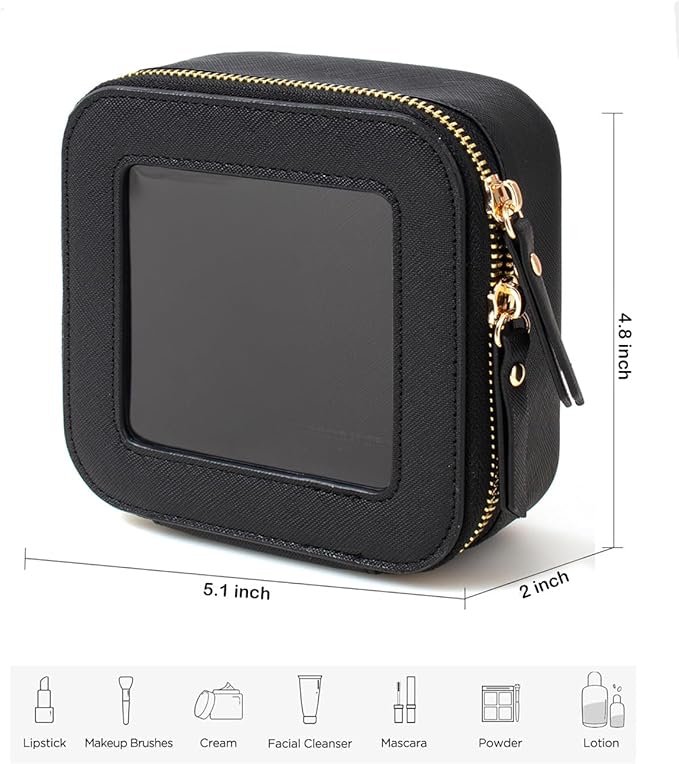 FFpaw Travel Clear Makeup Bag Set, TSA Approved Cosmetic Bag Case with Zipper Portable Makeup Pouch Toiletry Bag Women Traveling Cosmetic Organizer Storage Bag Car Organizer Car Essentials for Women