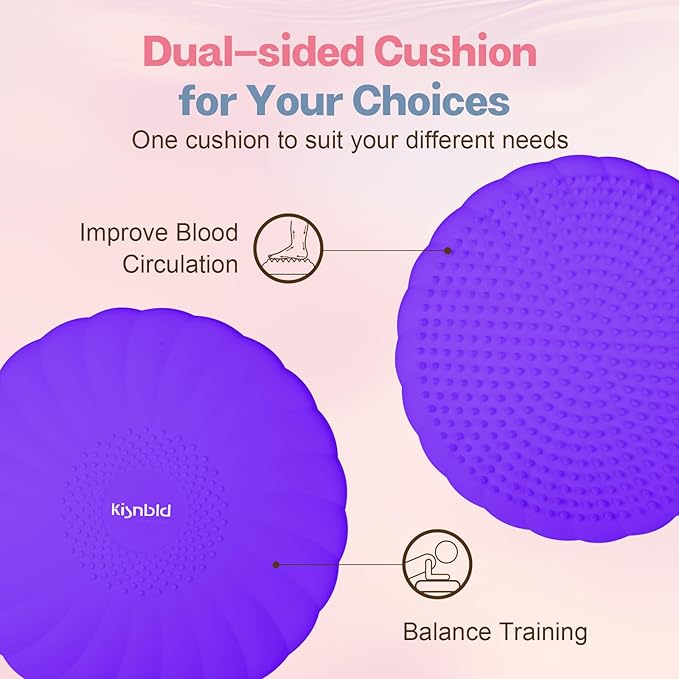 Wobble Cushion, Extra Thick Wiggle Seat for Sensory Kids, Non-slip Balance Disc with Inflation Pump for Adults Core Strength, Posture Improvement & Physical Therapy (13.5in/34cm)