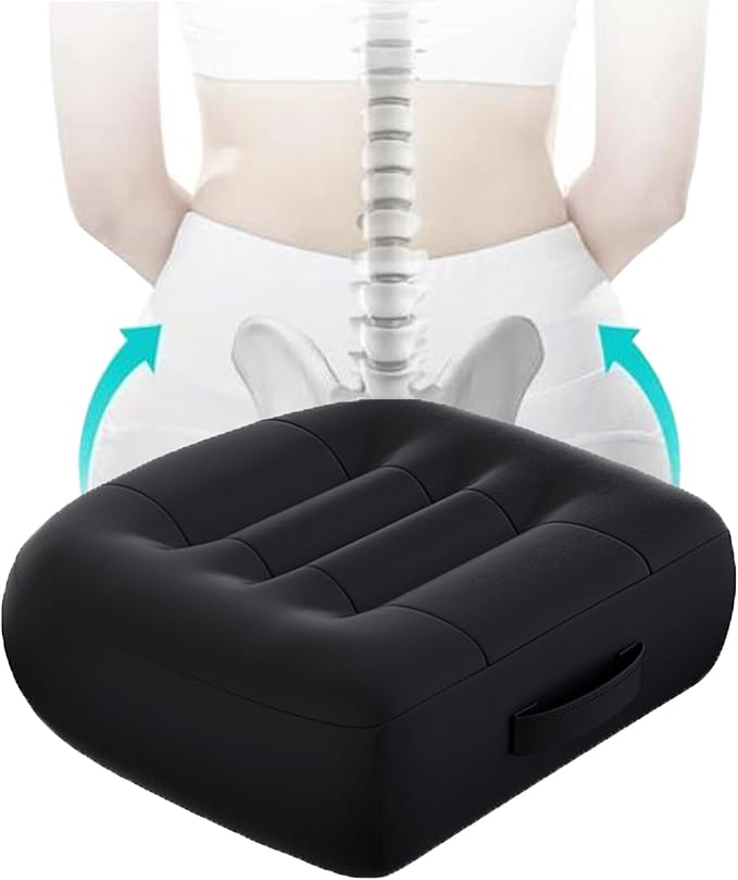 Adult Booster Seat for Car/Portable Booster Seat for Driver/Breathable Non-Slip Seat Cushions with Practical Handle for The Car, Office, Wheelchair, Broader Vision, 17.7"x15.7"x4.7"（Black）