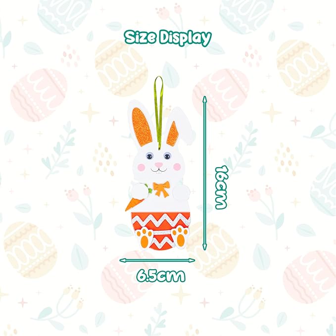 Fennoral 24 Pack Easter Bunny Craft for Kids Make You Own Easter Rabbit Foam Stickers Ornament DIY Easter Arts and Crafts for Easter Party Decoration Easter Gifts