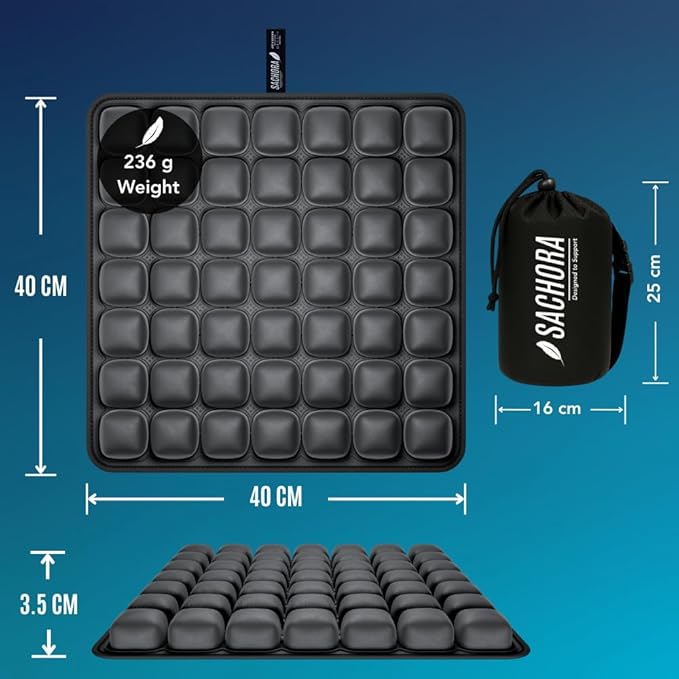 Inflatable Travel Seat Cushion for Airplane & Office – Airplane Seat Cushion for Long Flights, Portable Seat Pad for Plane Travel, Tailbone & Lower Back Pressure Relief