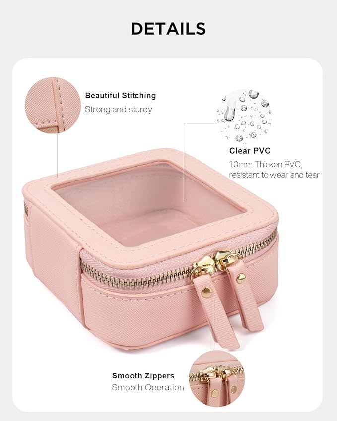 FFpaw Travel Clear Makeup Bag Set, TSA Approved Cosmetic Bag Case with Zipper Portable Makeup Pouch Toiletry Bag Women Traveling Cosmetic Organizer Storage Bag Car Organizer Car Essentials for Women