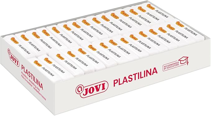 Jovi - Reusable Non-Drying Modeling Clay, 30 White Plasticine Bars, 1.75 oz Each, Perfect for Arts & Crafts Projects