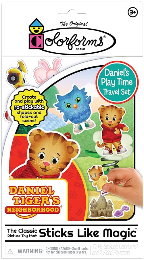 Colorforms Travel Set, Stickers for Kids – Daniel Tiger Toys, Arts and Crafts, Reusable Sticker Book, Kids Stickers, Toddler Crafts, Stickers for Boys, Girls, Arts & Crafts, Craft Supplies, Ages 3+