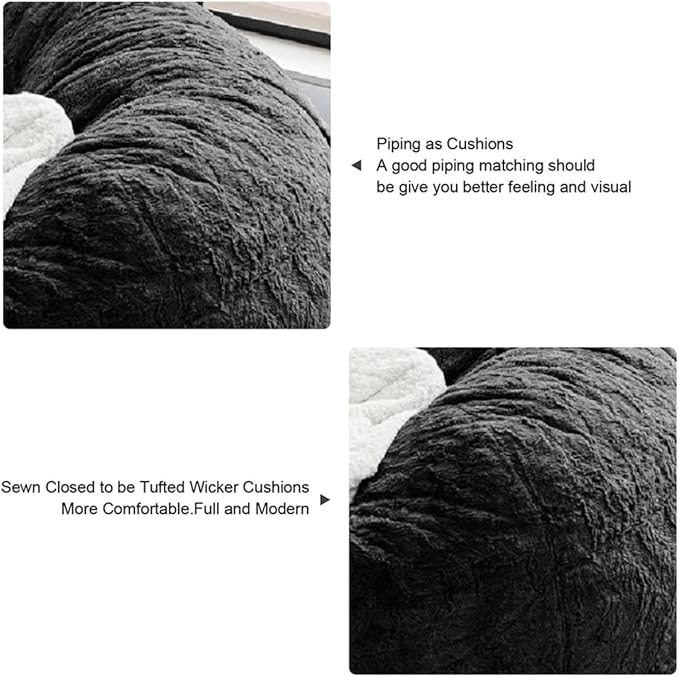 Bean Bag Chair for Adults Kids Without Filling Comfy Oversized Round Lazy Sofa Bean Bag Cover for Stuffed Animal Storage Bedroom Living Room Chairs, 6FT, Yellow