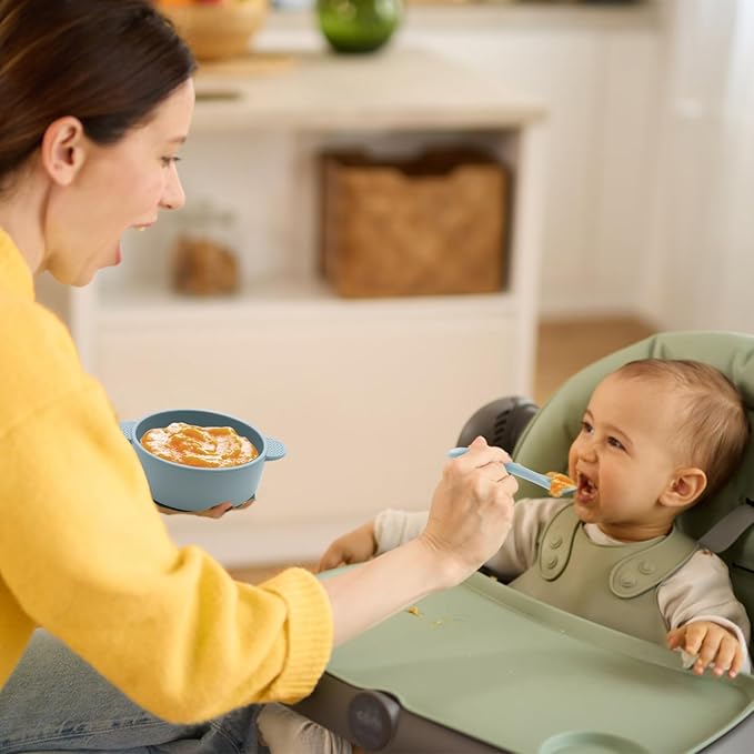 Baby Spoons, 6 Pack First Stage Silicone Baby Feeding Spoons, Soft Tip Feeding Baby Utensils, Baby Led Weaning Supplies Training Spoons, Dishwasher and Boil Safe