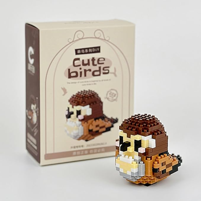Birds Building Blocks for Adults Mini Building Blocks Birds Building Bricks Toy Micro Block Building Set Gift for Kids and Adults-263 PCS(Sparrow)