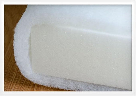 FoamRush 5" x 24" x 24" Seat Cushion Foam with Batting/Dacron (Cushion Seat Replacement) Made in USA