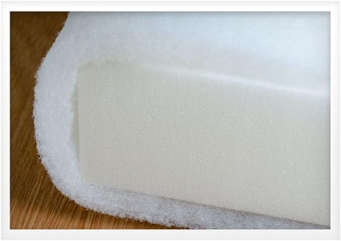 FoamRush 11" x 24" x 24" Seat Cushion Foam with Batting/Dacron (Cushion Seat Replacement) Made in USA