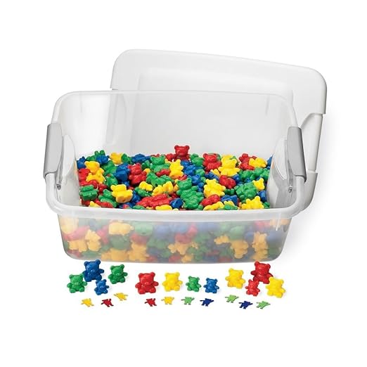hand2mind Three Bear Family Math Counters Classroom Basics Kit, Teddy Bear Counters for Math, Math Manipulatives for Elementary, Color Counters for Classroom, Home School Supplies (Set of 400)