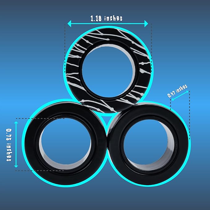 Cevioce 6 PCS Magnetic Ring Fidget Toys Set,Easter Basket Stuffers Finger Spinner Pack for Teens Adults and Kids,Coolest Magnet for ADHD Anxiety Relief Toy for 8+ Year Old Boys Valentine's Day Gifts