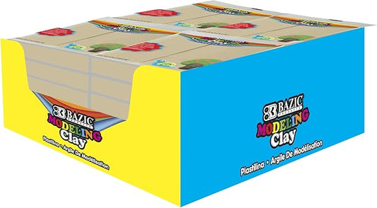 BAZIC Modeling Clay Cream White Color 1 LB, Light Dough Art Craft, Non Toxic Gift for Artist Kids Toddler Boys Girls, Bulk for Classroom, 24-Pack