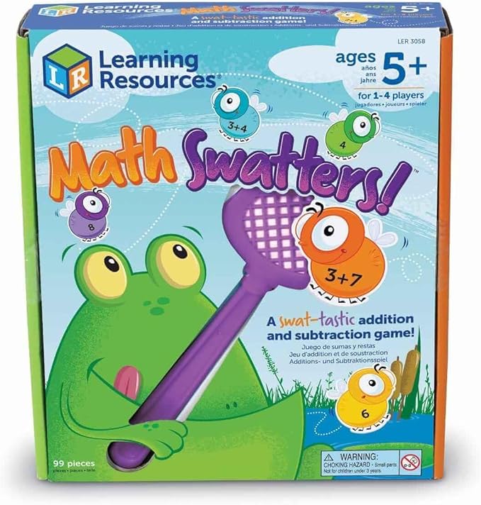 Learning Resources Mathswatters, Addition & Subtraction Game, Math Games for Kids, Educational Games, Preschool Math, Montessori, 99 Pieces, Age 5+