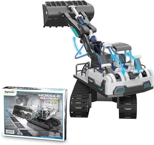 STEM Building Block Assembly Toy Set for Kids - Hydraulic Bulldozer Science Experiment Small Toys with Powerful Learning Experience Best Gift Toys for Boys Girls Age 8-12