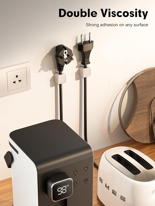 8 Pack Cord Organizer Magnetic Cable Clips Adhesive Cable Management Phone Wire Holder Keeper Organizer for Home Office Desk Car Nightstand, White